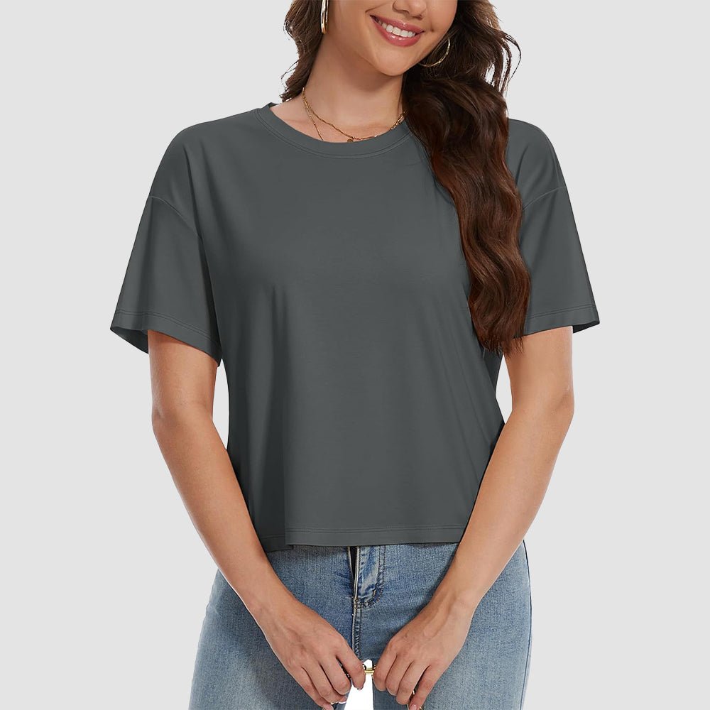 【New In】Women's Cotton UPF 50+ Summer Crop Top T-Shirt - MAGCOMSEN