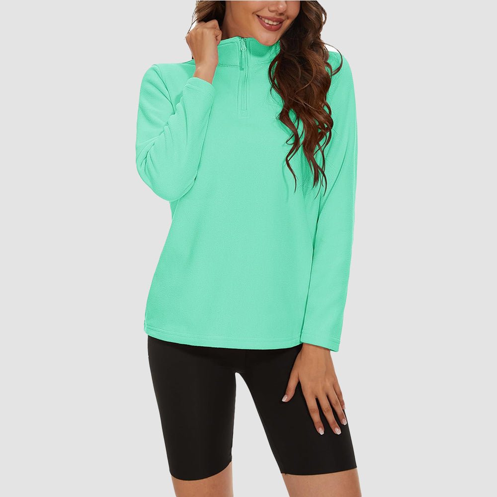 Mint Women's 1/4 Zip Fleece Pullover - Stretchy & Warm - MAGCOMSEN