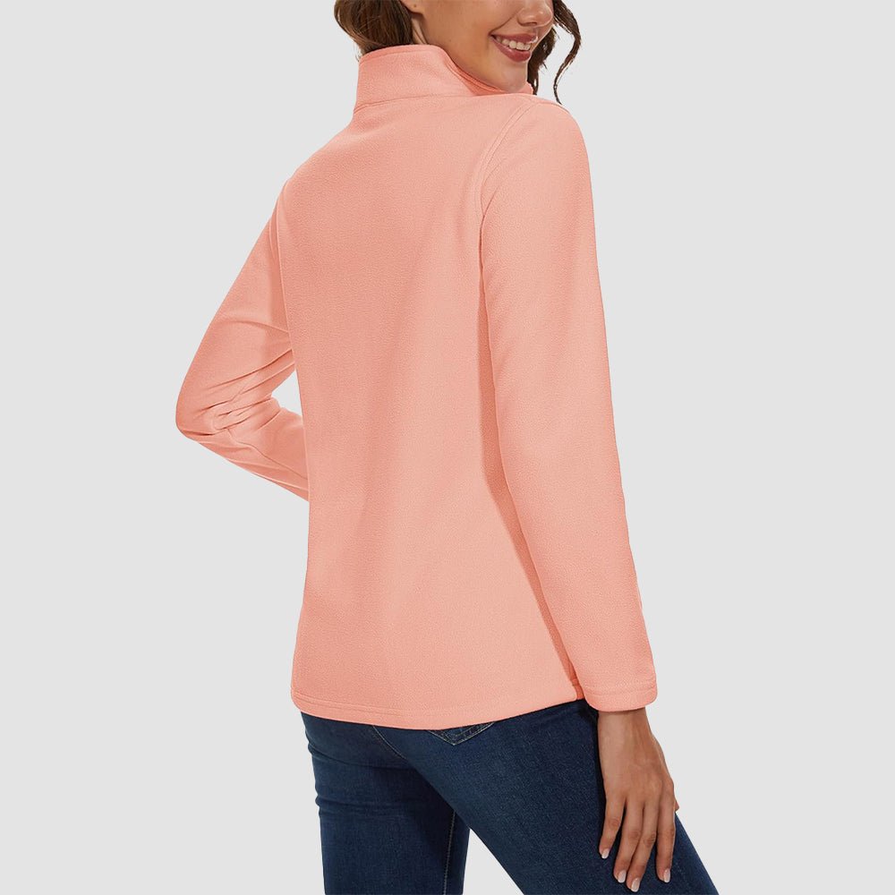 Apricot Women's 1/4 Zip Fleece Pullover - Stretchy & Warm - MAGCOMSEN
