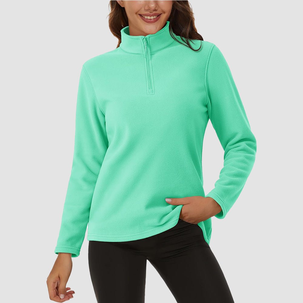 Mint Women's 1/4 Zip Fleece Pullover - Stretchy & Warm - MAGCOMSEN