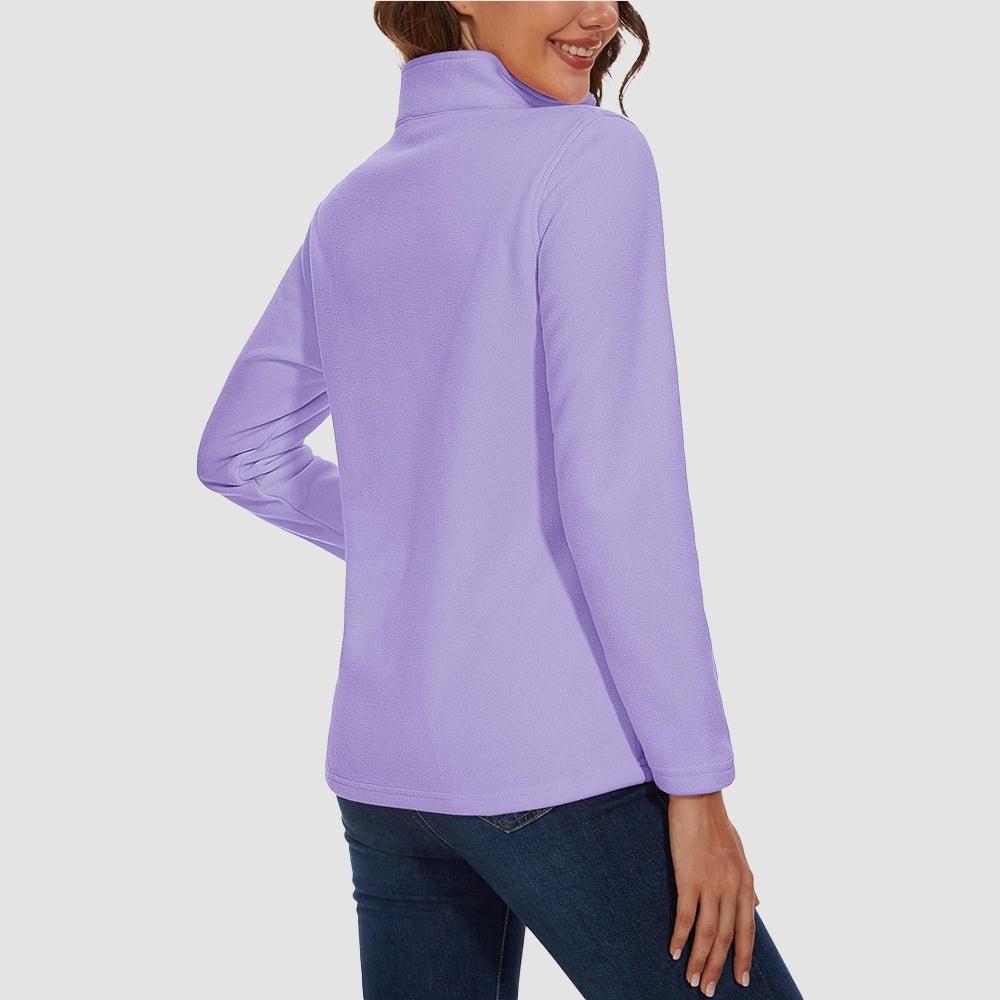 Violet Women's 1/4 Zip Fleece Pullover - Stretchy & Warm - MAGCOMSEN