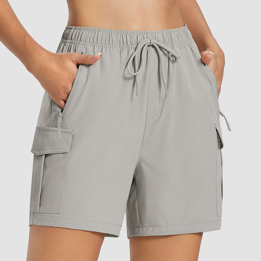 Women's 5 Inch Hiking Cargo Shorts - UPF 50+ Quick Dry Travel & Golf Shorts Dark Grey by MAGCOMSEN
