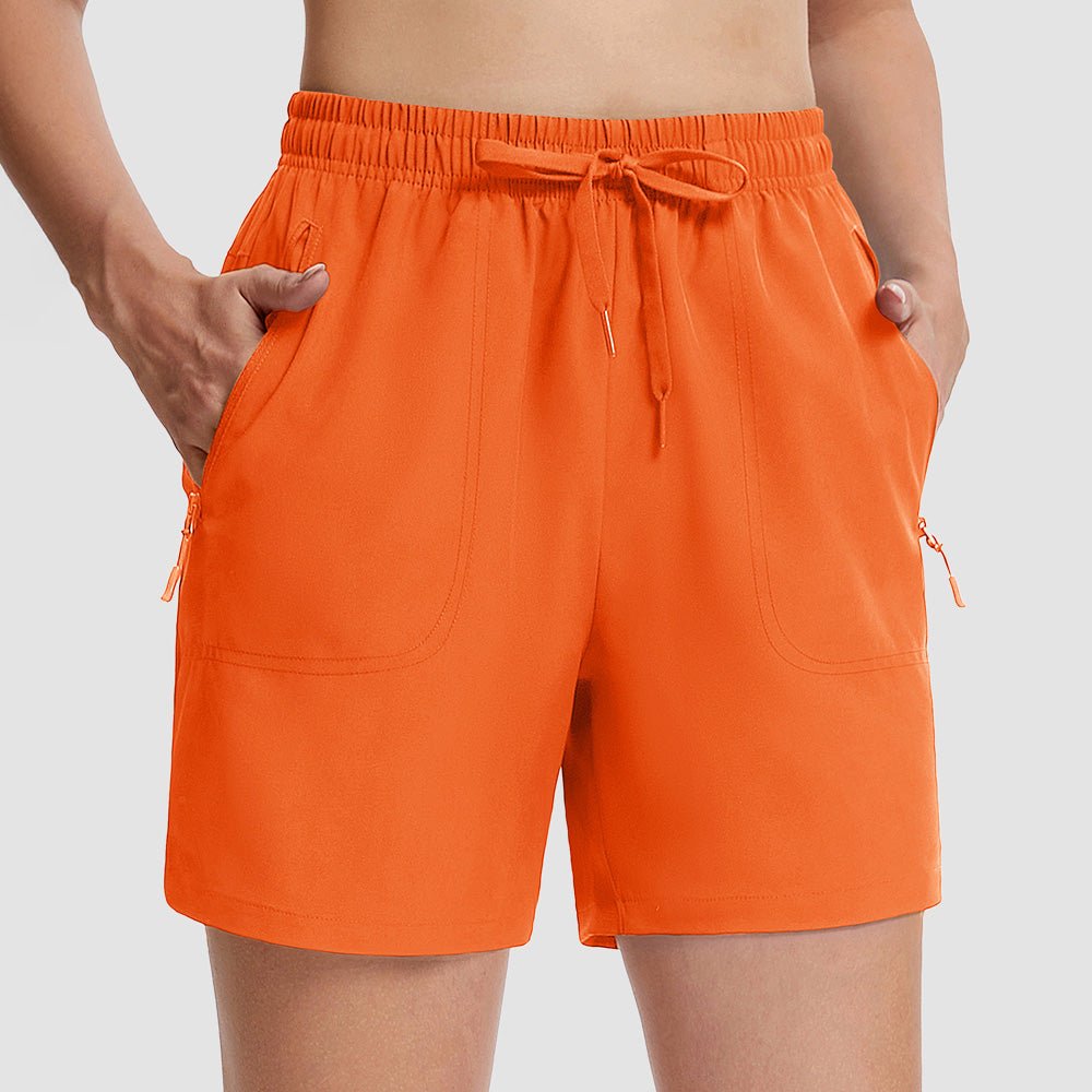 Women's 5 inch Quick Dry Hiking Shorts with Pockets Orange by MAGCOMSEN