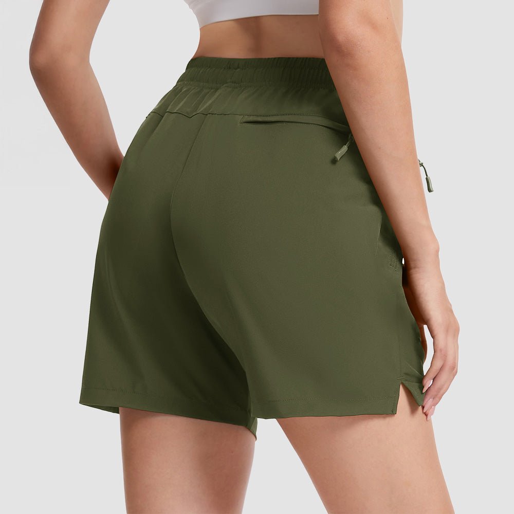 Women's 5 inch Quick Dry Hiking Shorts with Pockets Army Green by MAGCOMSEN