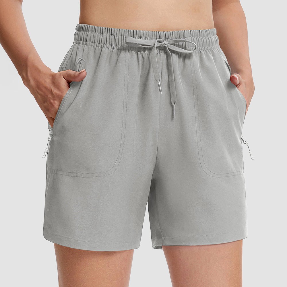 Women's 5 inch Quick Dry Hiking Shorts with Pockets Light Grey by MAGCOMSEN