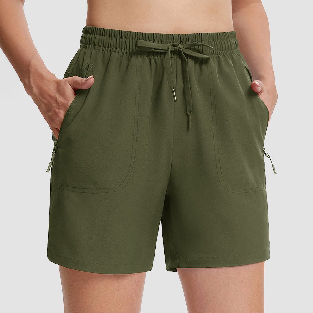 Women's 5 inch Quick Dry Hiking Shorts with Pockets Army Green by MAGCOMSEN