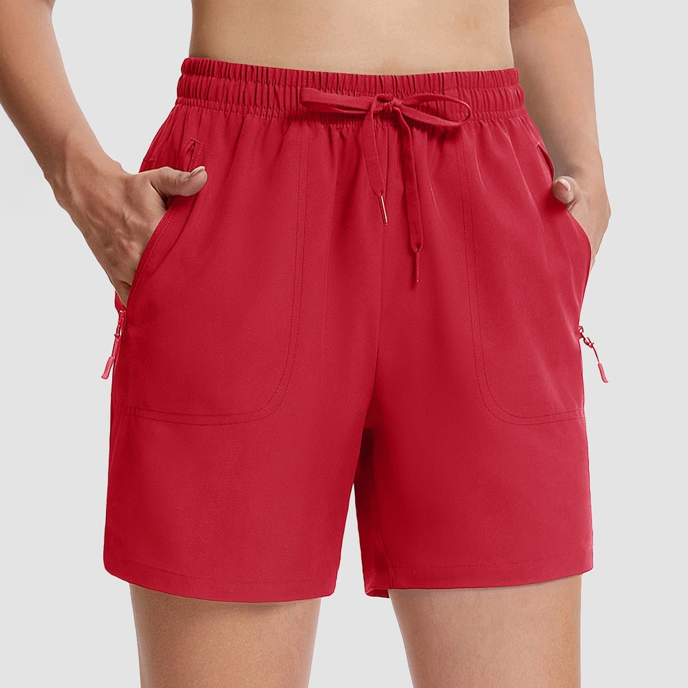 Women's 5 inch Quick Dry Hiking Shorts with Pockets Red by MAGCOMSEN