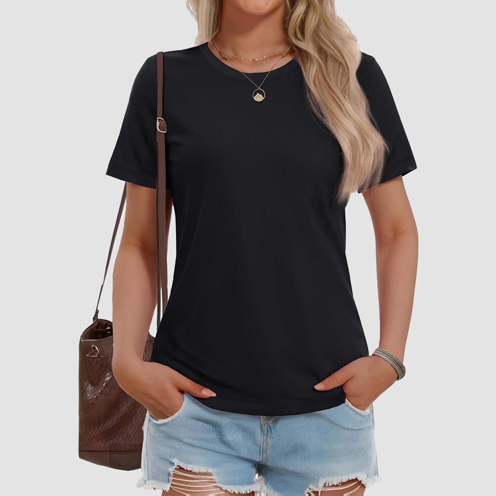 Women's Cotton Short Sleeve T-Shirt UPF 50+ Casual Summer Tee - MAGCOMSEN