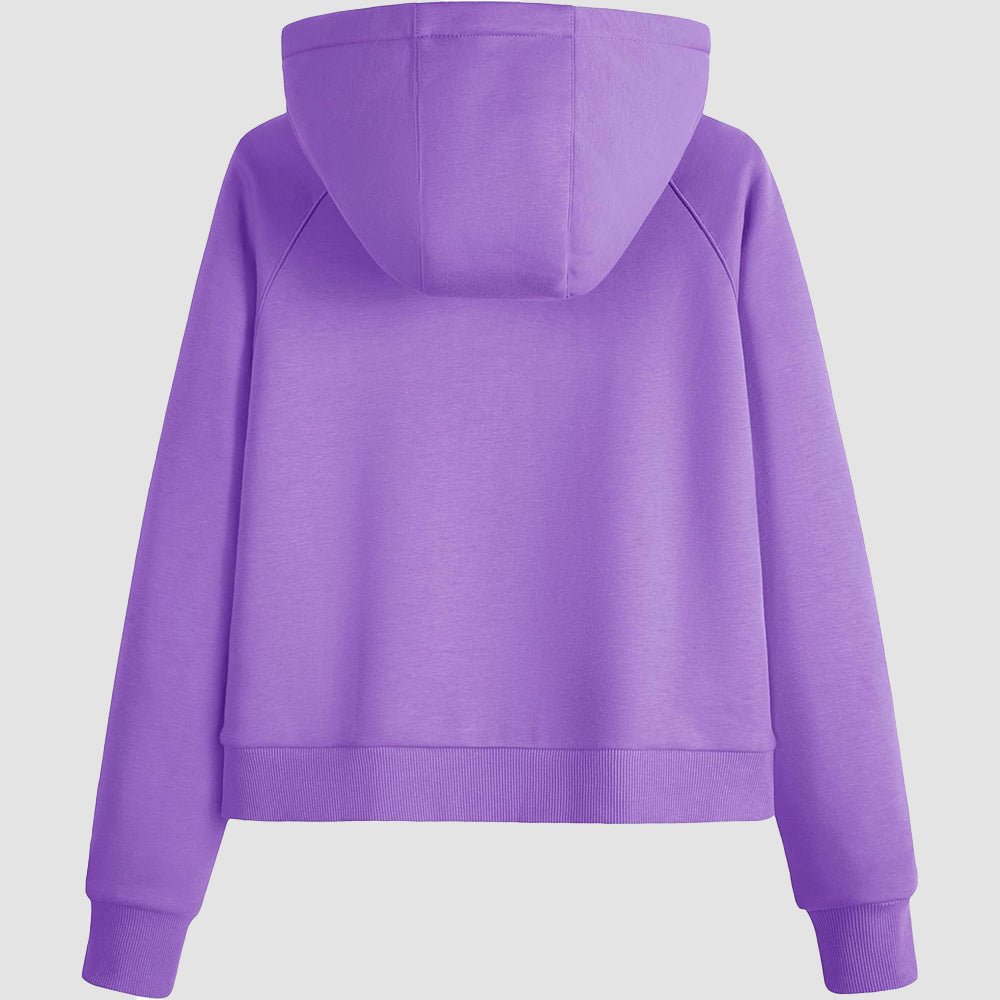 Violet Women's Fleece Hoodie - Half Zip & Kangaroo Pocket - MAGCOMSEN