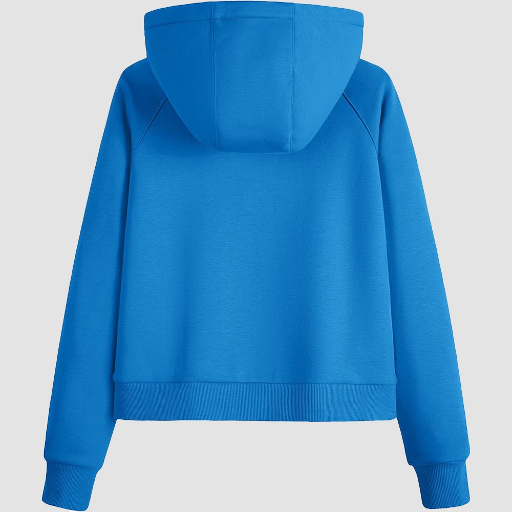 Azure Women's Fleece Hoodie - Half Zip & Kangaroo Pocket - MAGCOMSEN