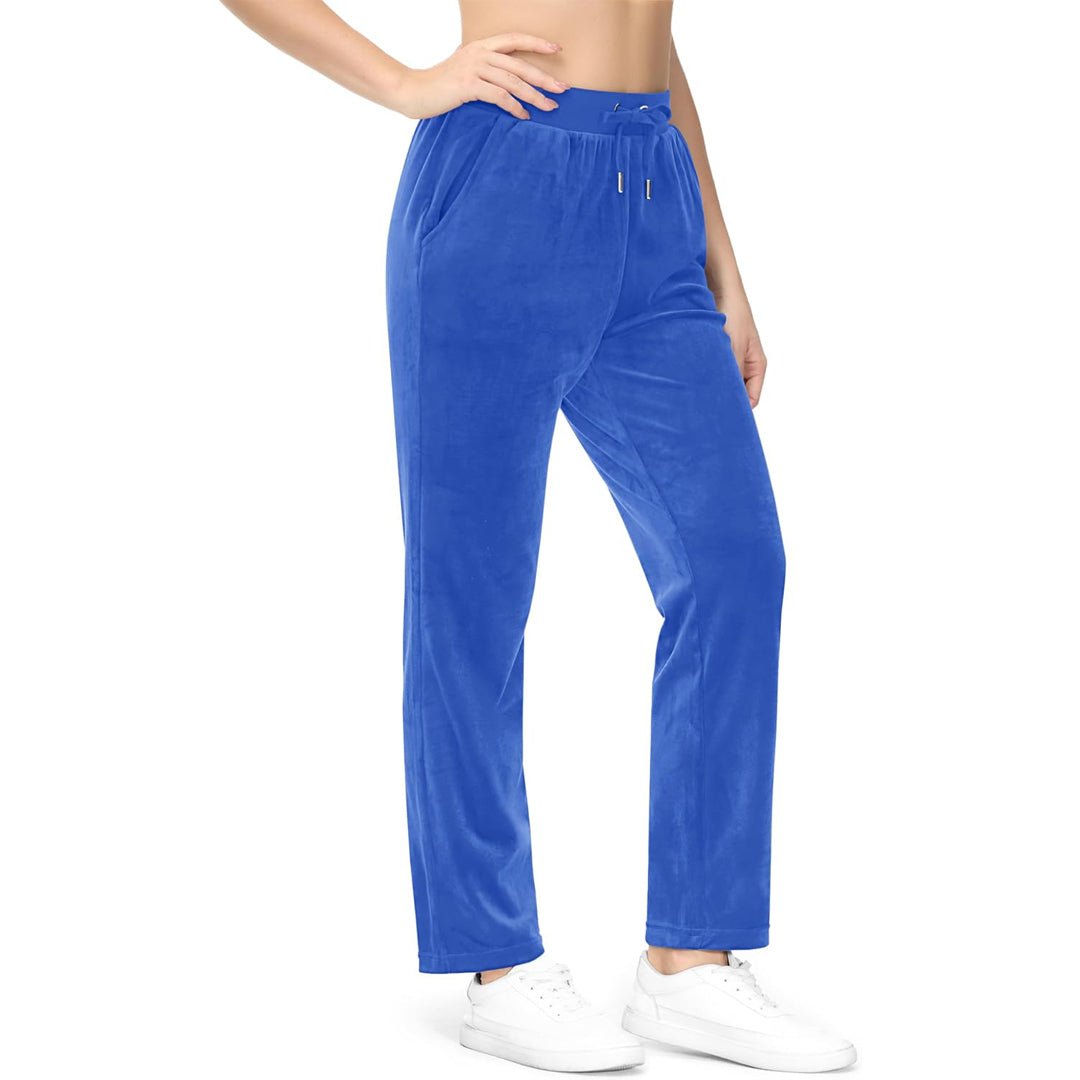 Sea Blue Women's Fleece Jogger Pants - Comfy Lounge & Yoga Sweatpants - MAGCOMSEN