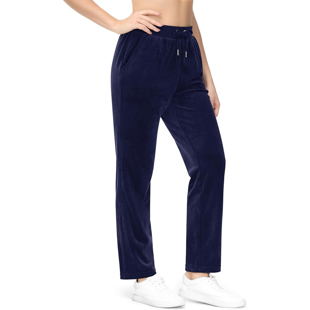 Navy Women's Fleece Jogger Pants - Comfy Lounge & Yoga Sweatpants - MAGCOMSEN