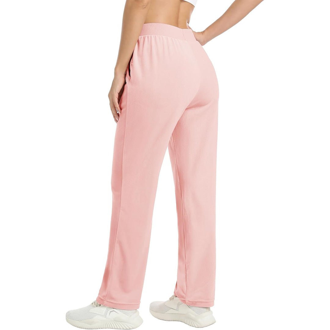 Pink Women's Fleece Jogger Pants - Comfy Lounge & Yoga Sweatpants - MAGCOMSEN