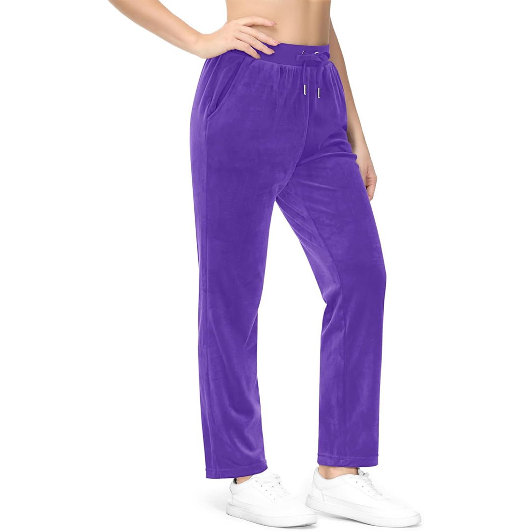 Light Purple Women's Fleece Jogger Pants - Comfy Lounge & Yoga Sweatpants - MAGCOMSEN