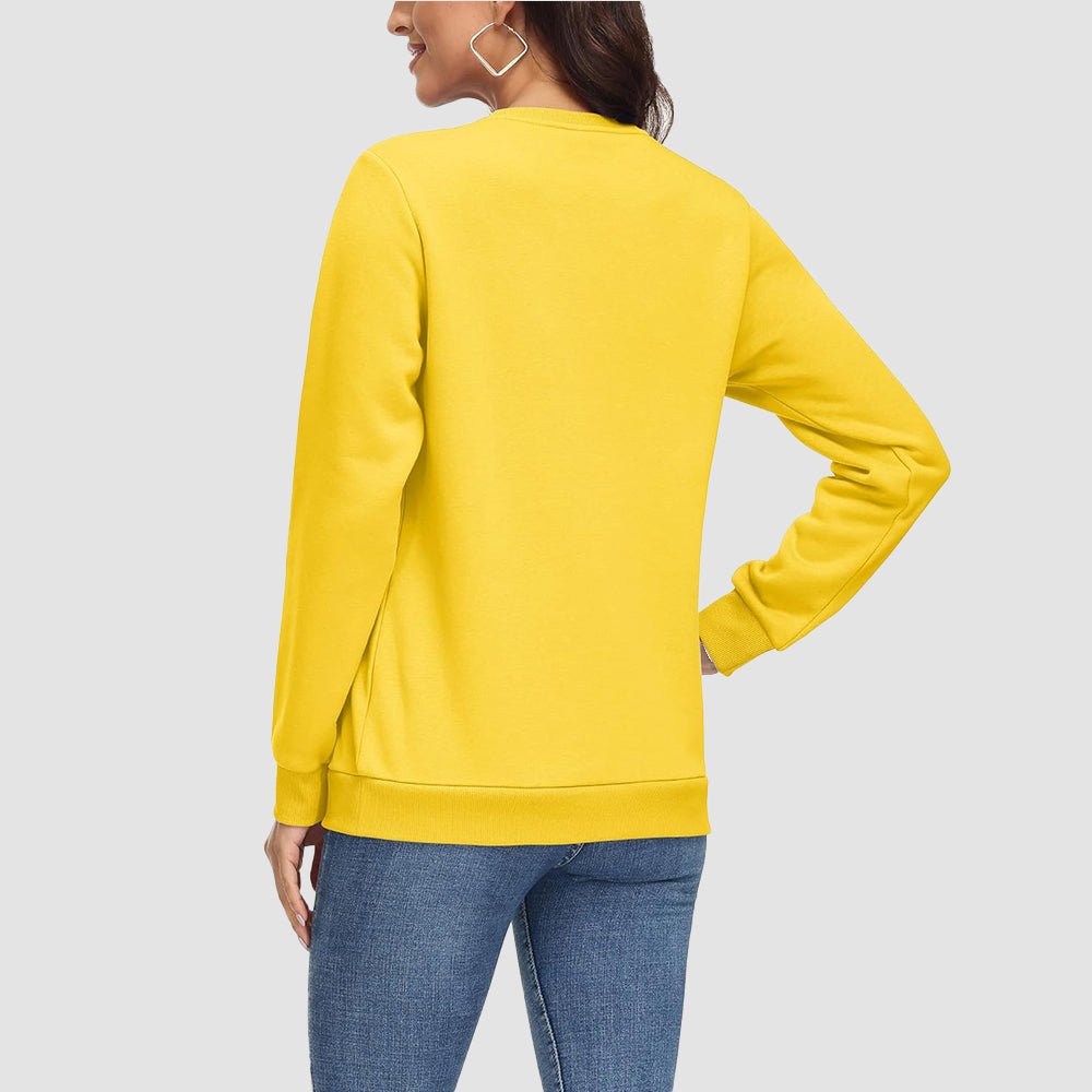 Yellow Women's Fleece Sweatshirt - Crewneck & Long Sleeve - MAGCOMSEN