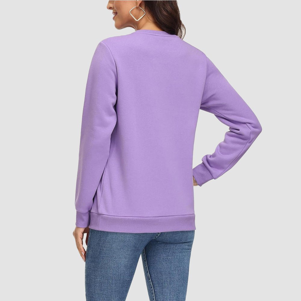 Light Purple Women's Fleece Sweatshirt - Crewneck & Long Sleeve - MAGCOMSEN