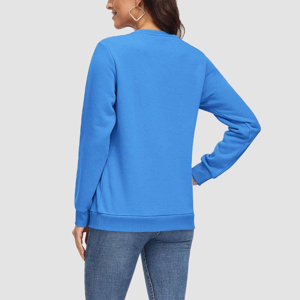 Azure Women's Fleece Sweatshirt - Crewneck & Long Sleeve - MAGCOMSEN