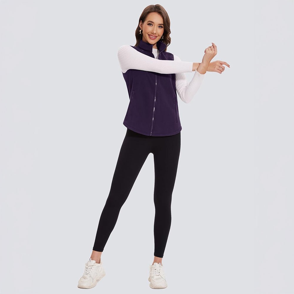 Deep Purple Women's Fleece Vest Sleeveless Lightweight Warmth Jackets - MAGCOMSEN