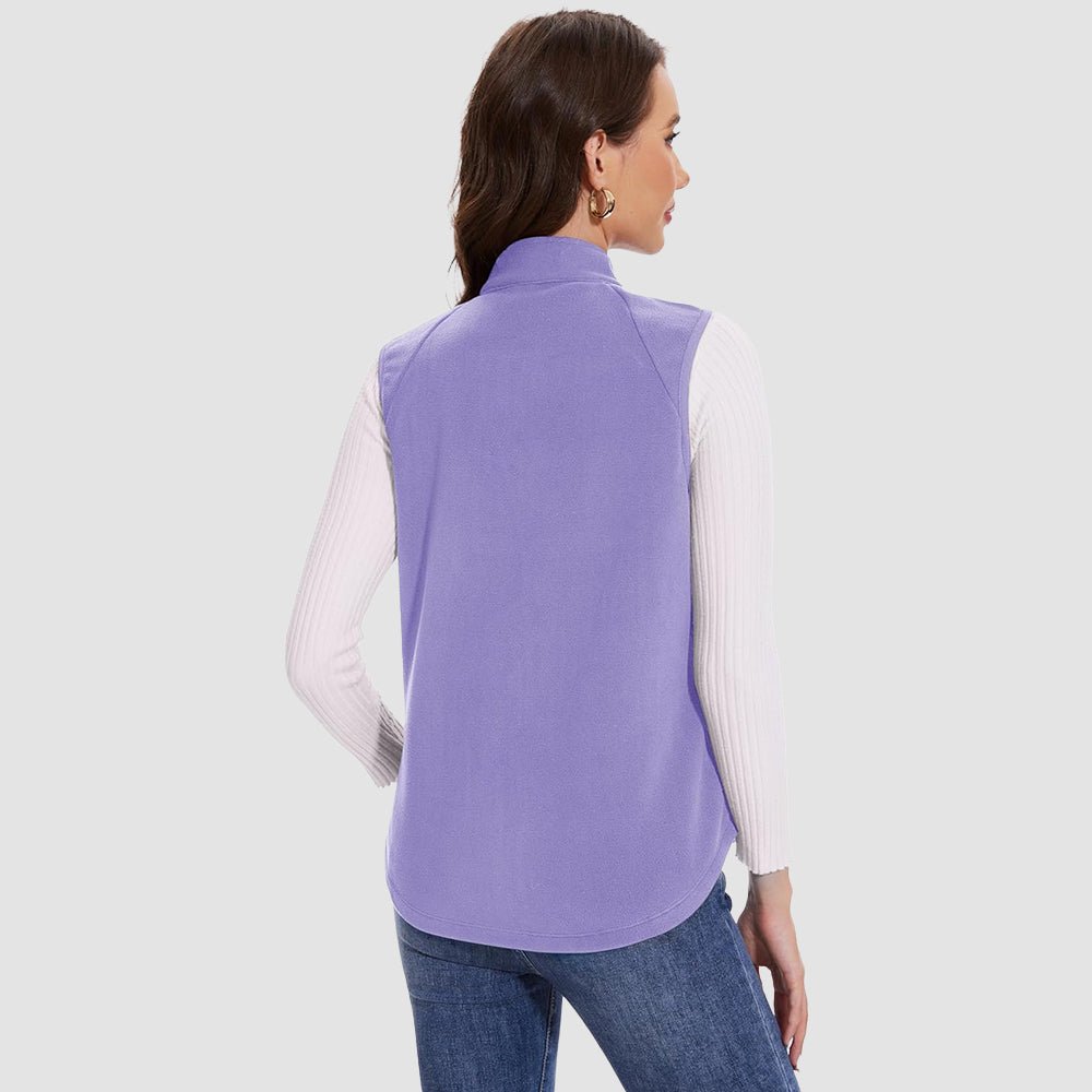 Light Purple Women's Fleece Vest Sleeveless Lightweight Warmth Jackets - MAGCOMSEN