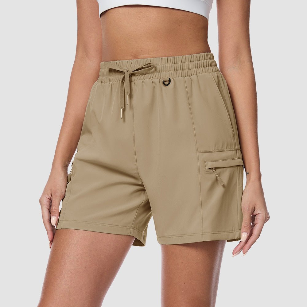 Khaki Women's Hiking Cargo Shorts UPF 50+ Quick Dry Golf Shorts - MAGCOMSEN