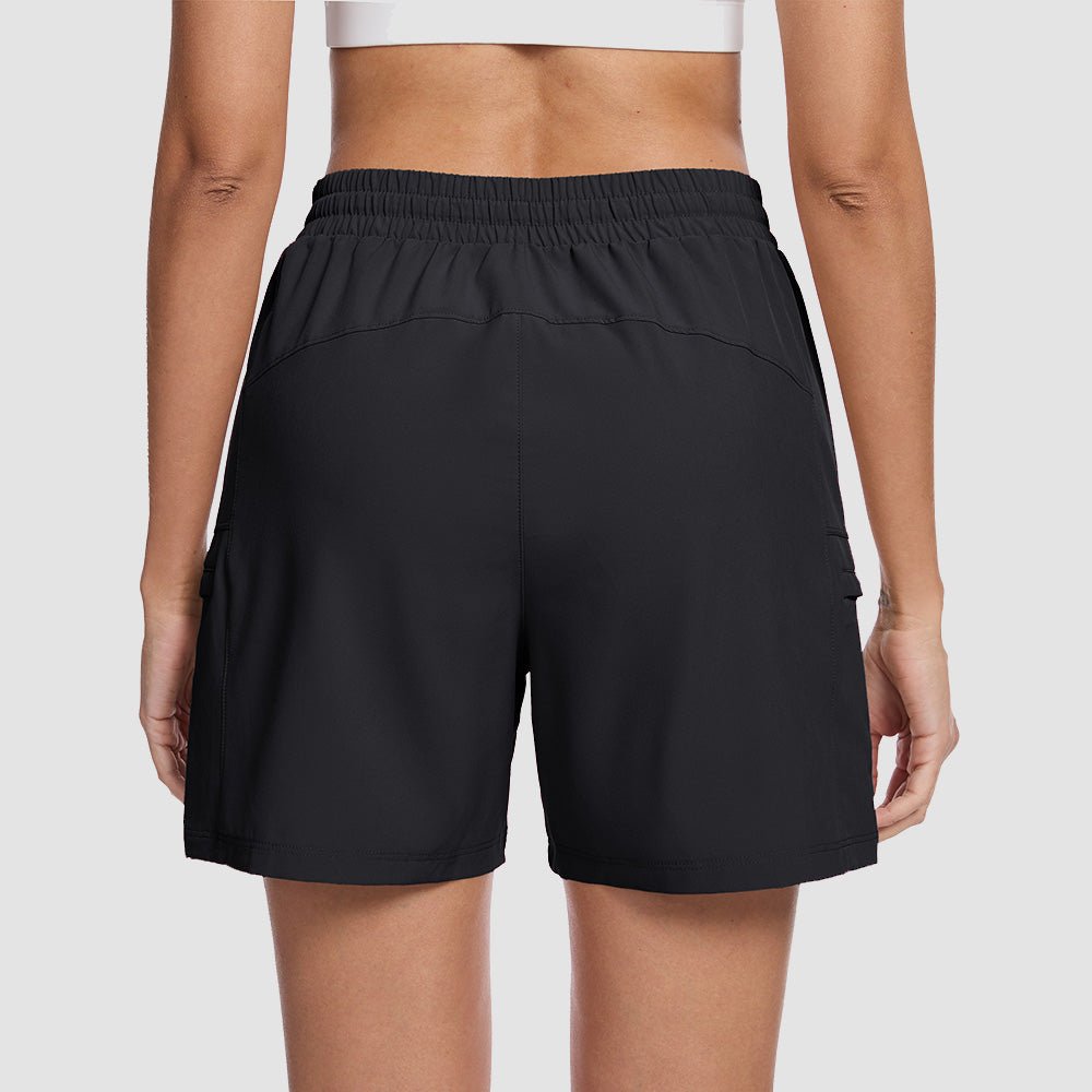 Black Women's Hiking Cargo Shorts UPF 50+ Quick Dry Golf Shorts - MAGCOMSEN