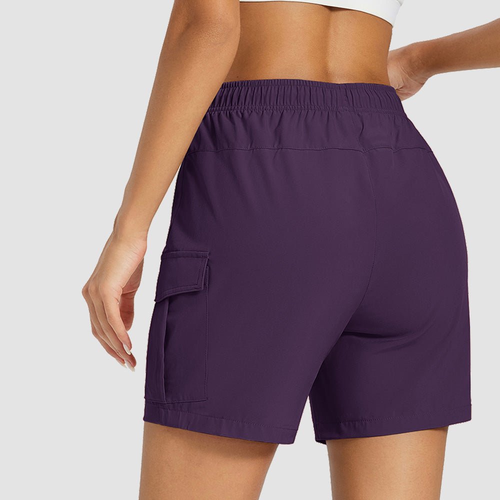 Purplishred Women's Hiking Cargo Shorts UPF 50+ Quick Dry Golf Shorts with Zipper Pockets - MAGCOMSEN
