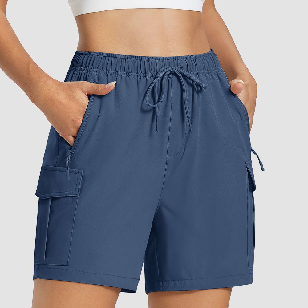 Purplishred Women's Hiking Cargo Shorts UPF 50+ Quick Dry Golf Shorts with Zipper Pockets - MAGCOMSEN