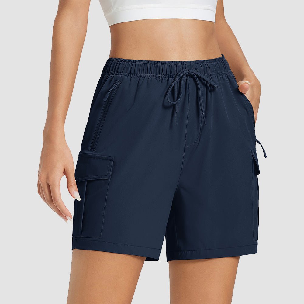 Navy Women's Hiking Cargo Shorts UPF 50+ Quick Dry Golf Shorts with Zipper Pockets - MAGCOMSEN