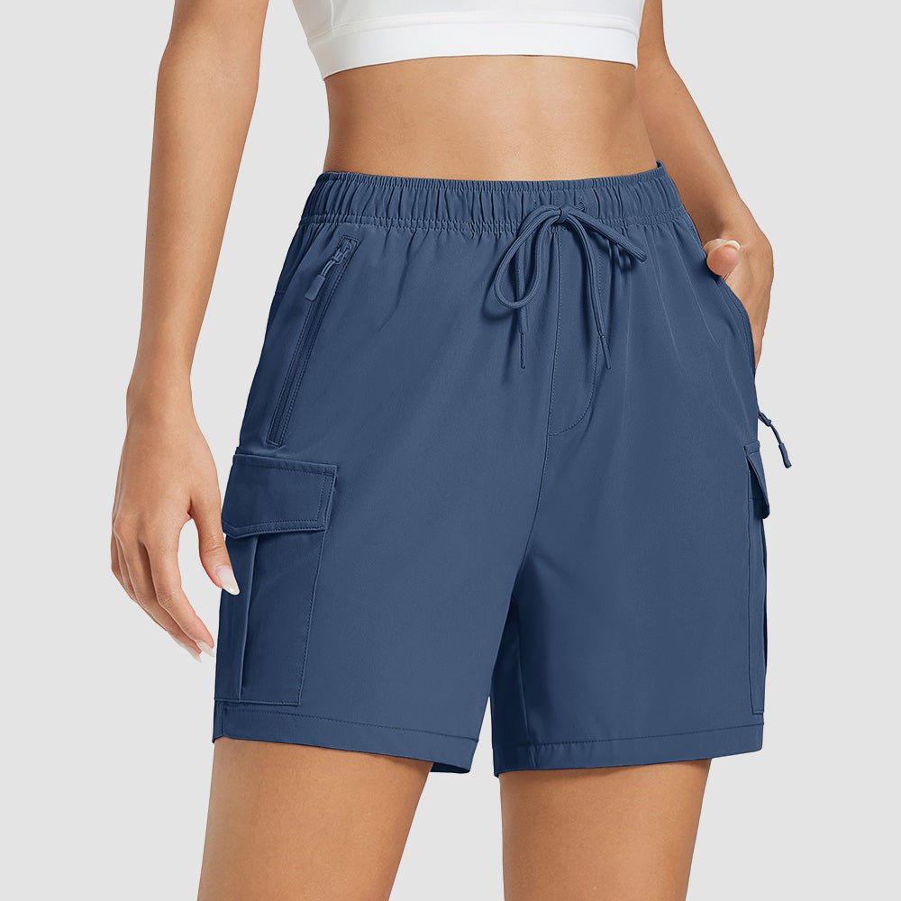 Bluegrey Women's Hiking Cargo Shorts UPF 50+ Quick Dry Golf Shorts with Zipper Pockets - MAGCOMSEN