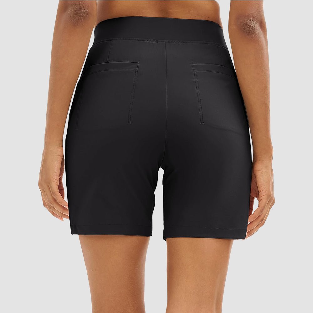Black Women's Lightweight Athletic Hiking Shorts - MAGCOMSEN