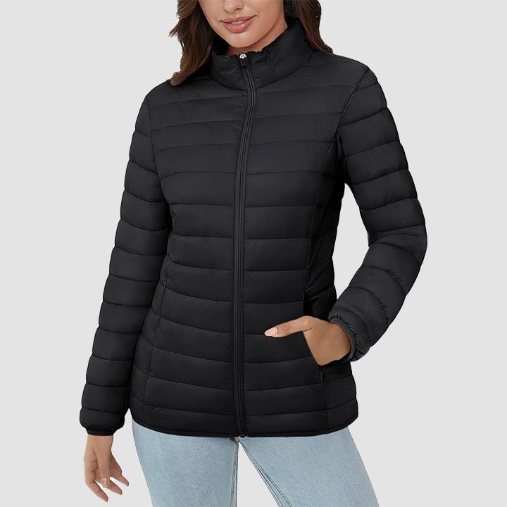 Women's Lightweight Quilted Puffer Jacket Full Zip Winter Coat - MAGCOMSEN