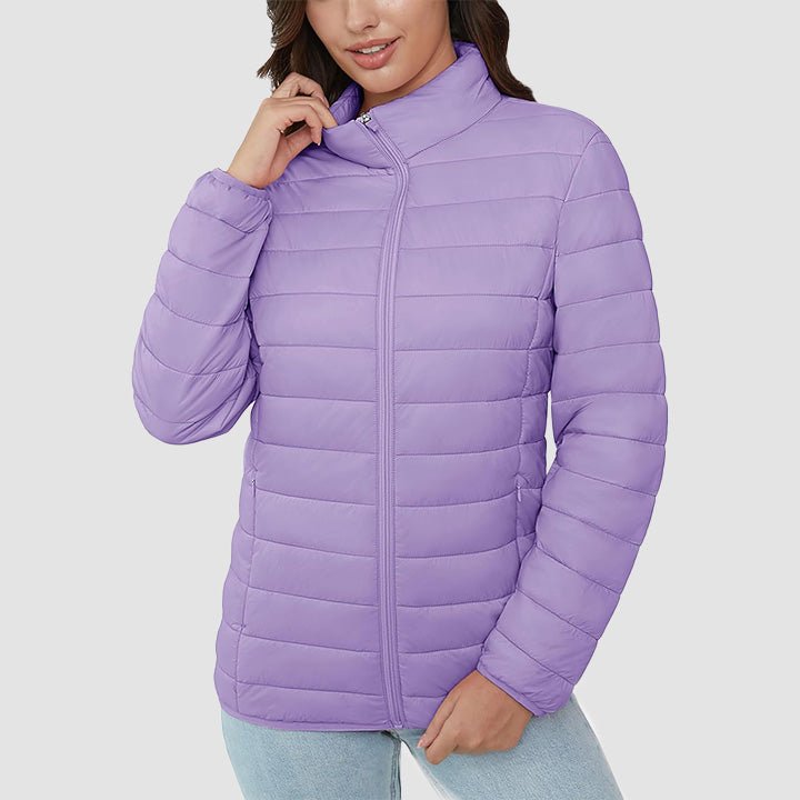 Women's Lightweight Quilted Puffer Jacket Full Zip Winter Coat - MAGCOMSEN