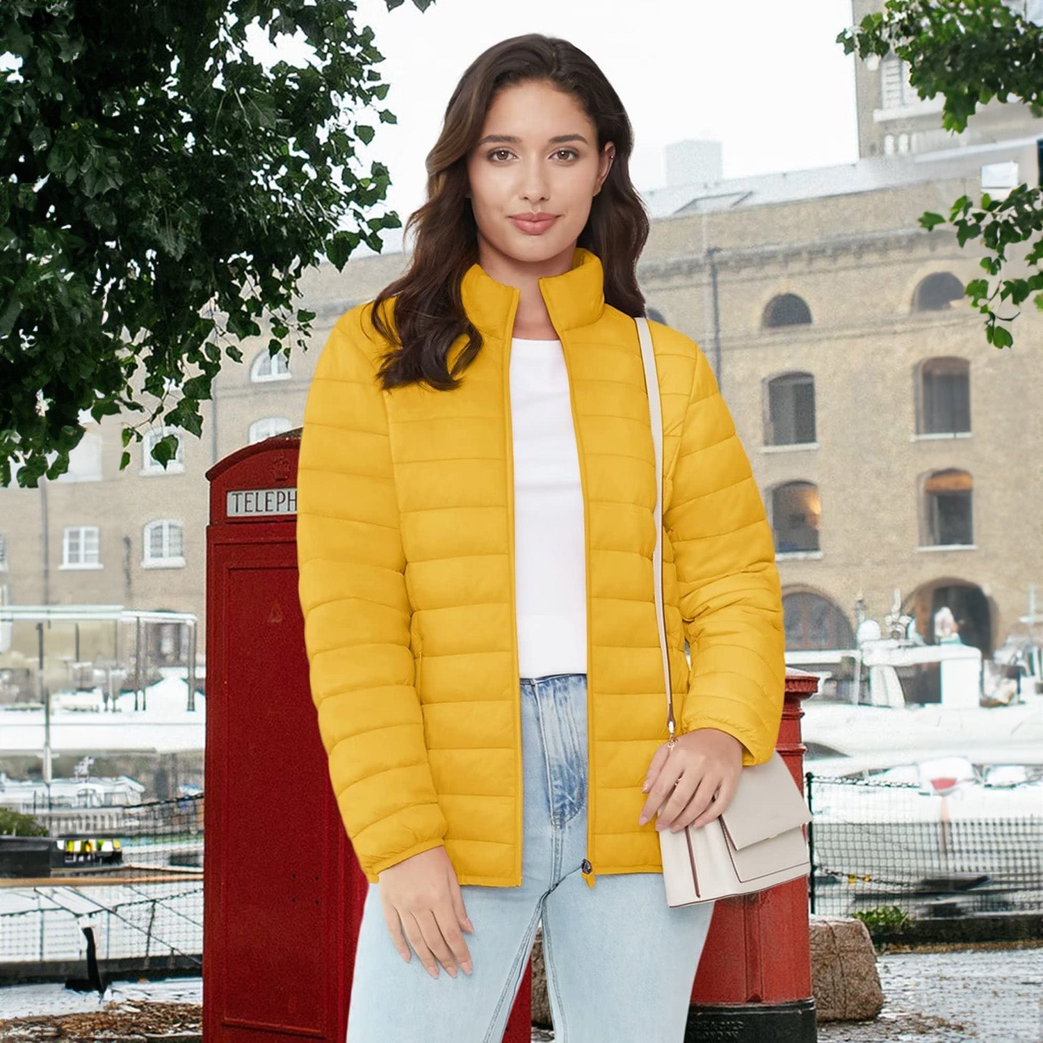 Women's Lightweight Quilted Puffer Jacket Full Zip Winter Coat - MAGCOMSEN