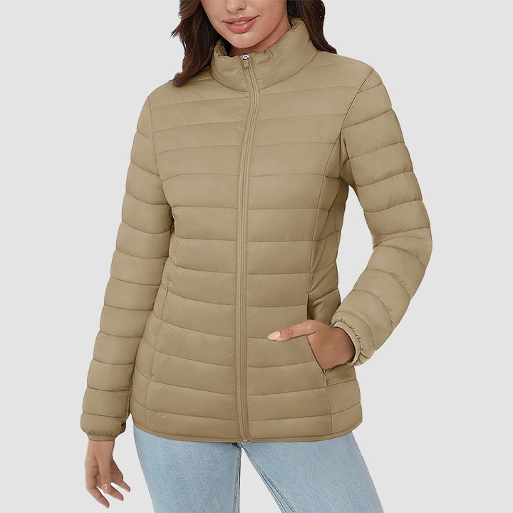 Women's Lightweight Quilted Puffer Jacket Full Zip Winter Coat - MAGCOMSEN