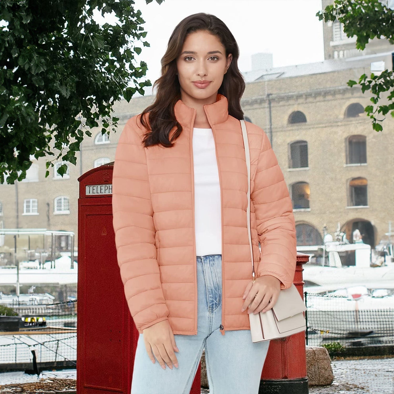 Women's Lightweight Quilted Puffer Jacket Full Zip Winter Coat - MAGCOMSEN