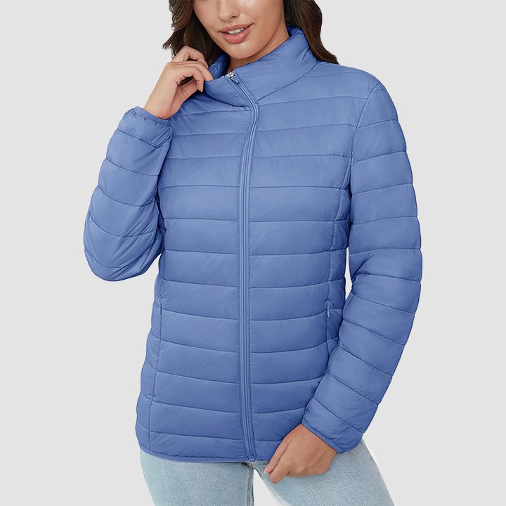 Women's Lightweight Quilted Puffer Jacket Full Zip Winter Coat - MAGCOMSEN