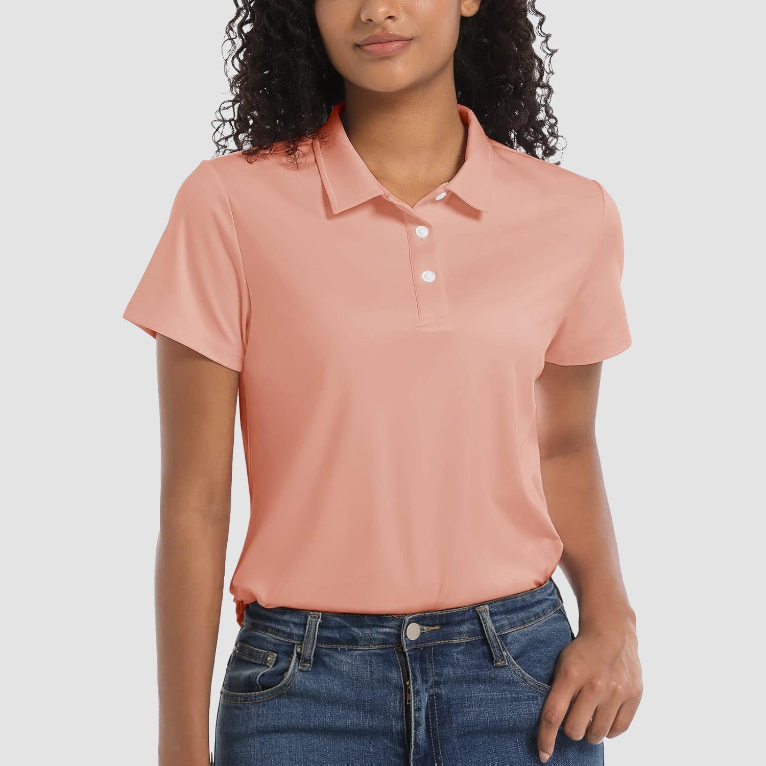 Apricot Women's UPF 50+ Sun Protection Polo Shirt, Quick-Dry