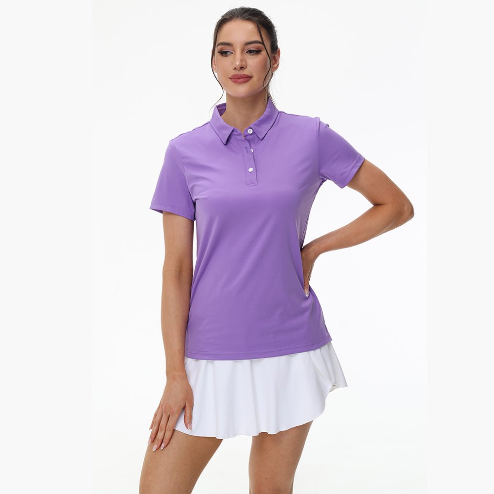 Grey Green Women's UPF 50+ Sun Protection Polo Shirt, Quick-Dry