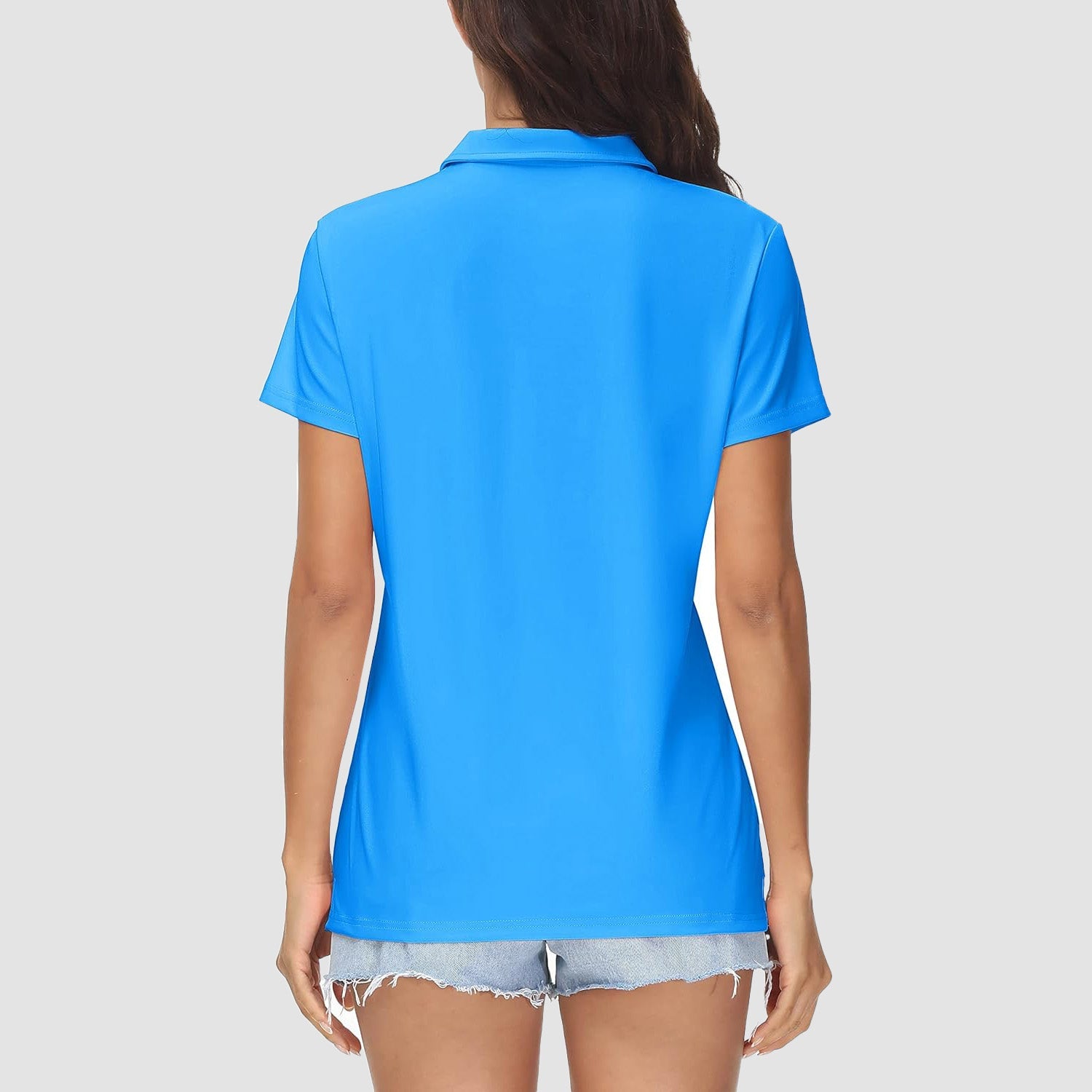 Azure Women's UPF 50+ Sun Protection Polo Shirt, Quick-Dry