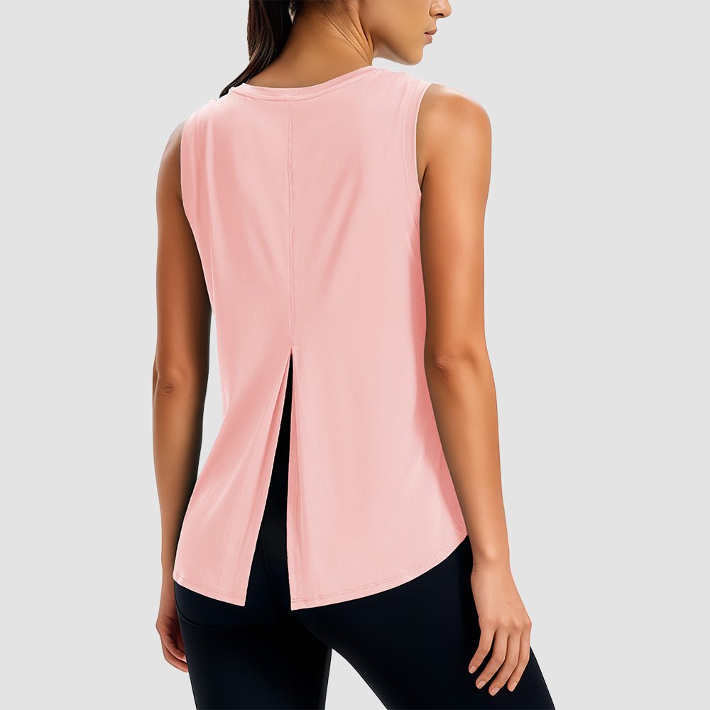 Pink Women's Quick - Dry Yoga Muscle Tank (Open Back) - MAGCOMSEN