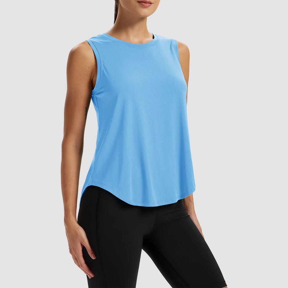 True Red Women's Quick - Dry Yoga Muscle Tank (Open Back) - MAGCOMSEN
