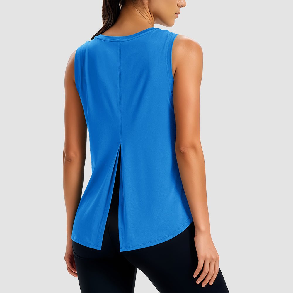 True Red Women's Quick - Dry Yoga Muscle Tank (Open Back) - MAGCOMSEN