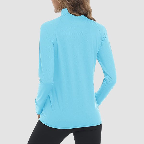 Dark Grey Women's UPF 50+ Sun Protection Tennis Jacket Long Sleeve - MAGCOMSEN #Color_Light Blue
