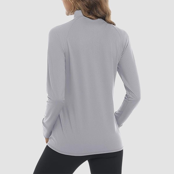 Dark Grey Women's UPF 50+ Sun Protection Tennis Jacket Long Sleeve - MAGCOMSEN #Color_Light Grey