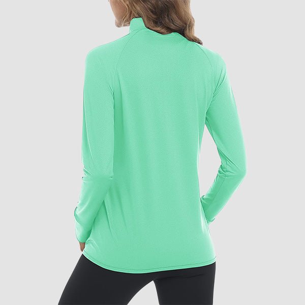 Dark Grey Women's UPF 50+ Sun Protection Tennis Jacket Long Sleeve - MAGCOMSEN #Color_Mint