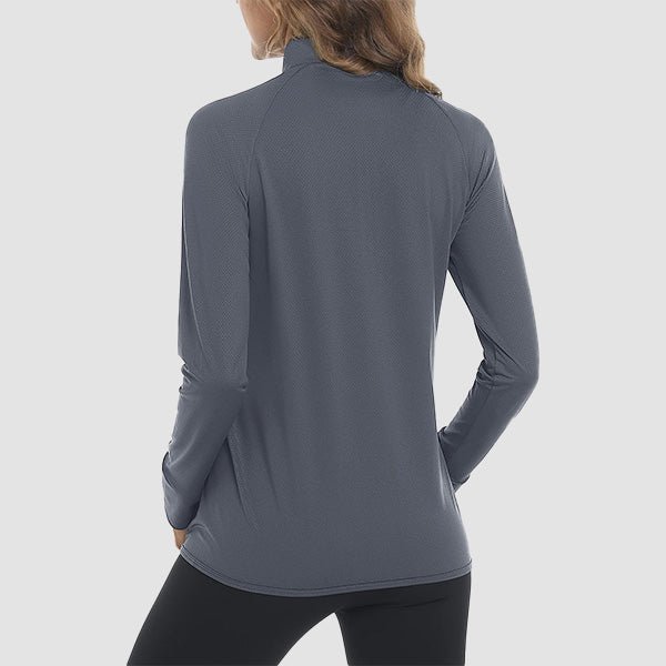 Dark Grey Women's UPF 50+ Sun Protection Tennis Jacket Long Sleeve - MAGCOMSEN #Color_Dark Grey