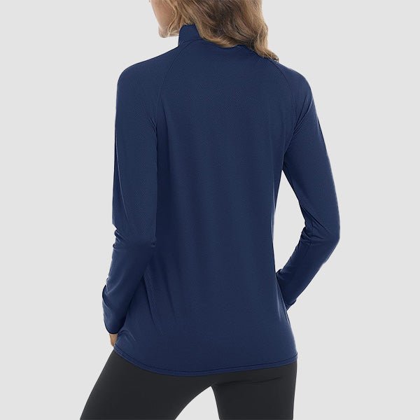 Dark Grey Women's UPF 50+ Sun Protection Tennis Jacket Long Sleeve - MAGCOMSEN #Color_Navy