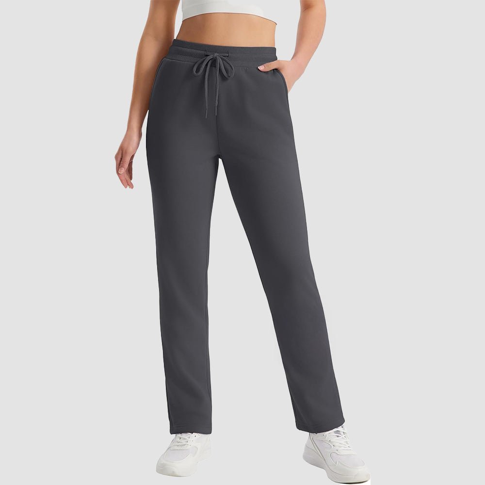 Dark Grey Women's Sweatpants Fleece Pants Thermal Winter Pants - MAGCOMSEN
