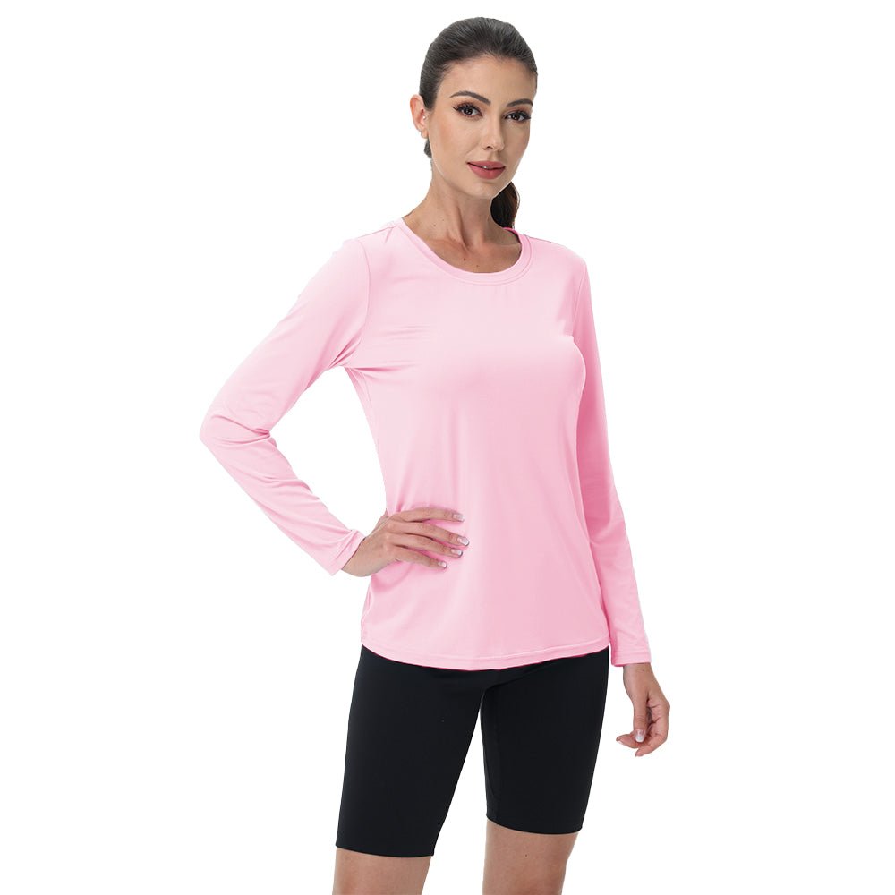 Women's UPF 80+ Long Sleeve Sun Protection Quick-Dry Shirt White by MAGCOMSEN #Color_Light Pink