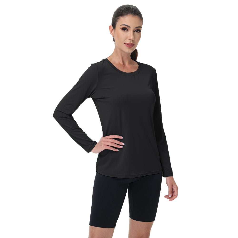 Women's UPF 80+ Long Sleeve Sun Protection Quick-Dry Shirt White by MAGCOMSEN #Color_Black